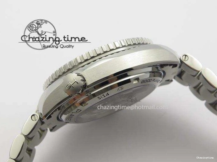 0220 Planet Ocean GMT 43.5mm V6F Goodplanet Orange Marker Blue Dial On SS Bracelet A ModernLook 8215